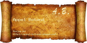 Appel Botond névjegykártya
